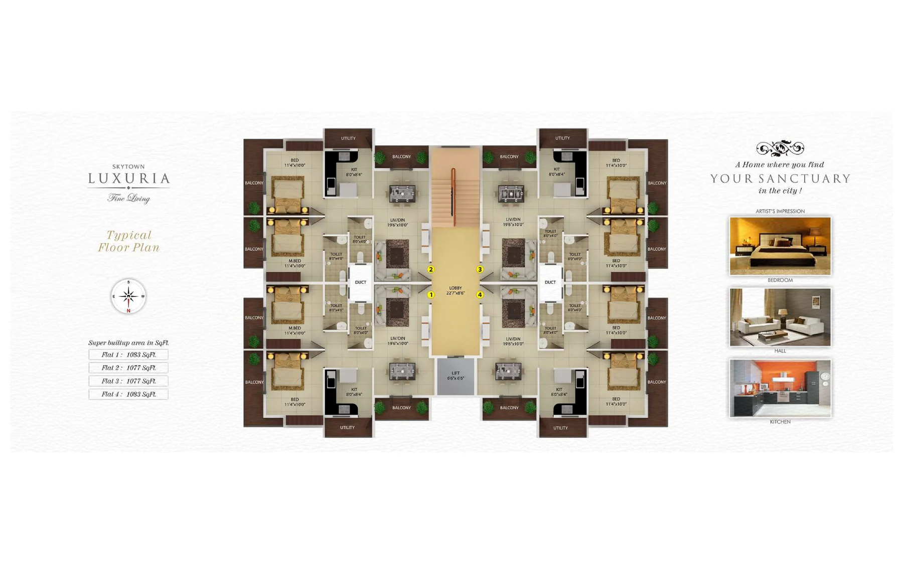 SKYTOWN LUXURIA Floor Plan 1